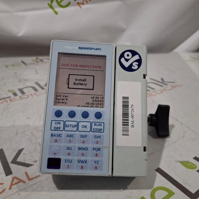Baxter Baxter Sigma Spectrum 6.05.13 without Battery Infusion Pump Infusion Pump reLink Medical