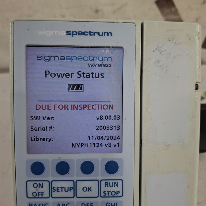 Baxter Sigma Spectrum 8.00.03 w/o Battery Infusion Pump