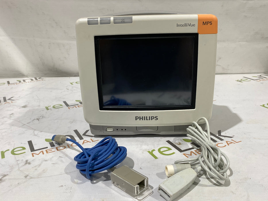 Philips Intellivue MP5 - ECG, Fast SpO2, NIBP Patient Monitor