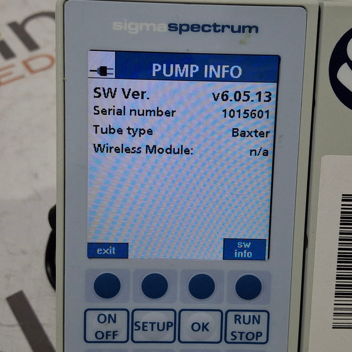 Baxter Baxter Sigma Spectrum 6.05.13 without Battery Infusion Pump Infusion Pump reLink Medical