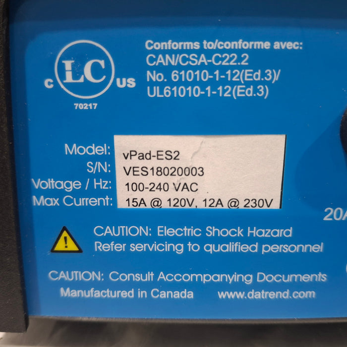 Datrend Systems, Inc. vPAD-ES Electrical Safety Test System