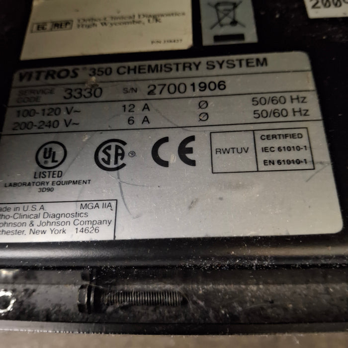 Ortho Clinical Diagnostics Vitros 350 Chemistry Analyzer