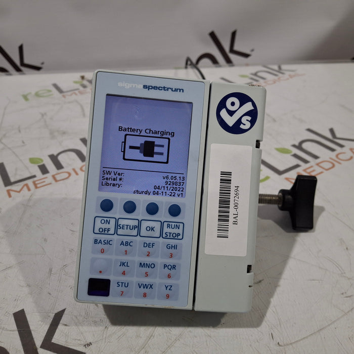Baxter Sigma Spectrum 6.05.13 without Battery Infusion Pump