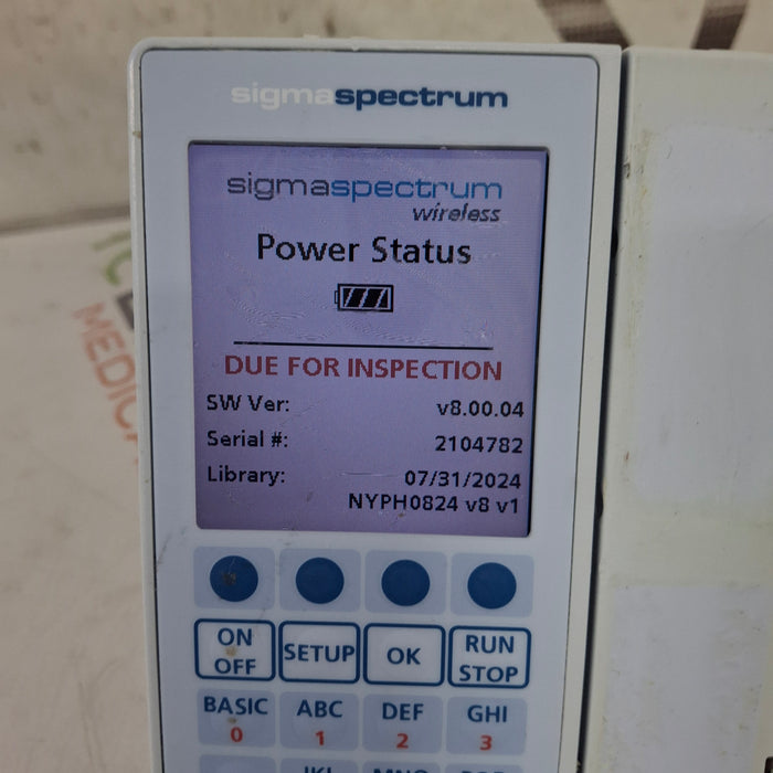 Baxter Sigma Spectrum 8.00.04 w/o Battery Infusion Pump