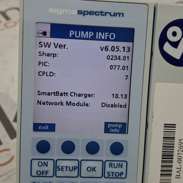 Baxter Baxter Sigma Spectrum 6.05.13 with A/B/G/N Battery Infusion Pump Infusion Pump reLink Medical