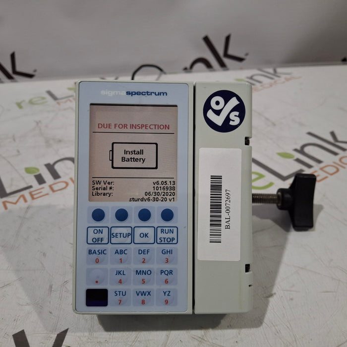 Baxter Sigma Spectrum 6.05.13 without Battery Infusion Pump