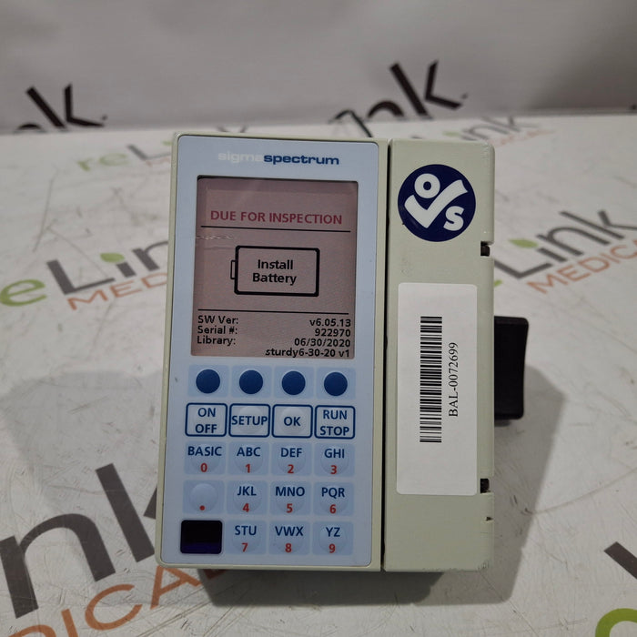 Baxter Sigma Spectrum 6.05.13 without Battery Infusion Pump