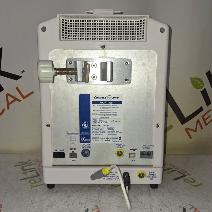 Cooper Surgical Lumax TS Pro 53305 Fiberoptic Cystometry Monitor