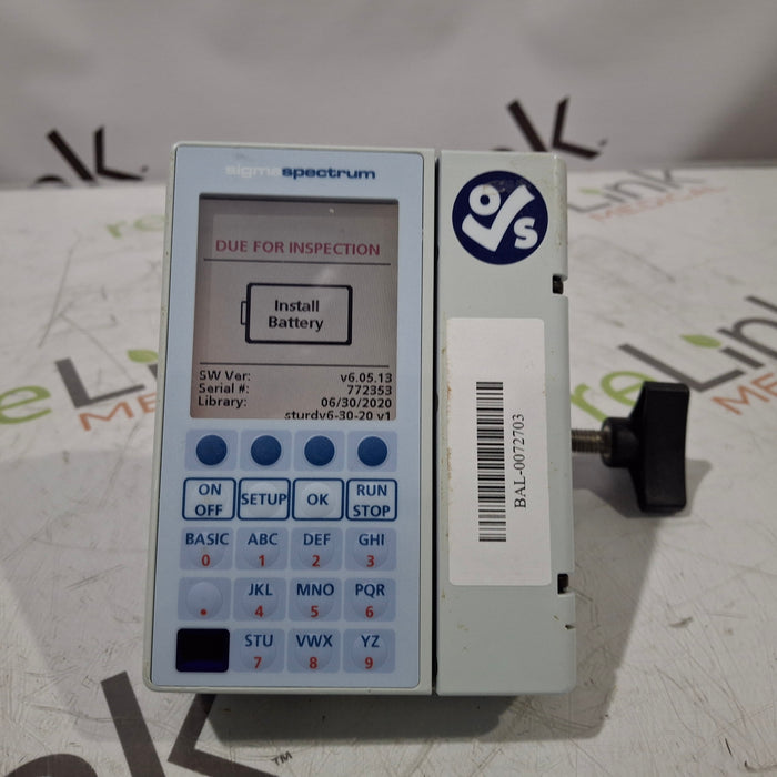Baxter Baxter Sigma Spectrum 6.05.13 without Battery Infusion Pump Infusion Pump reLink Medical
