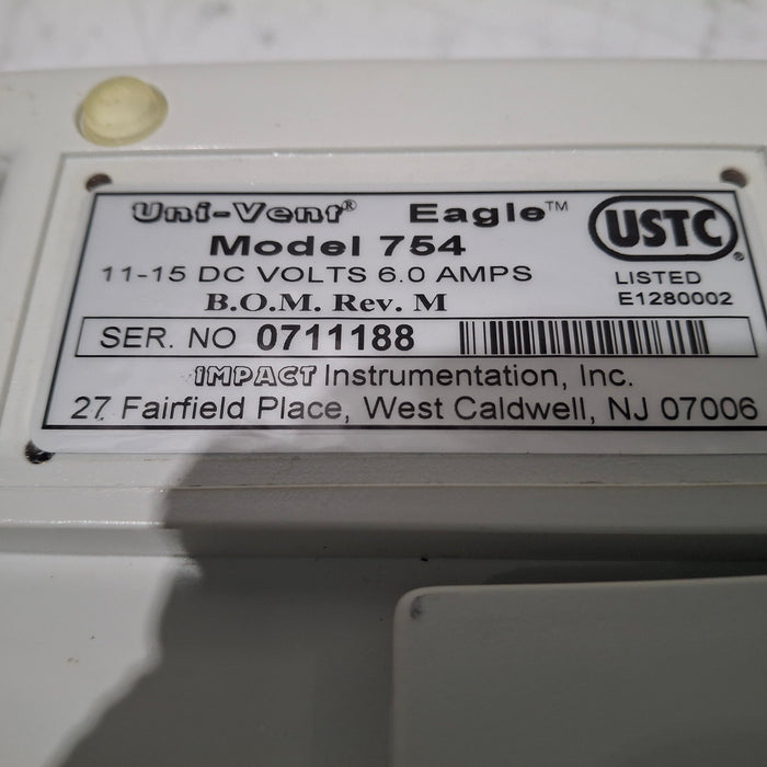 Impact Instrumentation Inc. Impact Instrumentation Inc. Uni-Vent 754 Portable Ventilator Respiratory reLink Medical