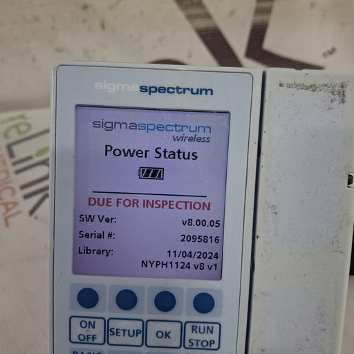 Baxter Baxter Sigma Spectrum 8.00.05 w/o Battery Infusion Pump Infusion Pump reLink Medical