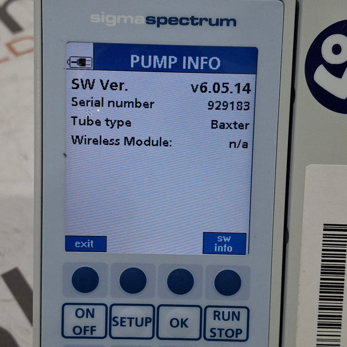 Baxter Sigma Spectrum 6.05.14 without Battery Infusion Pump