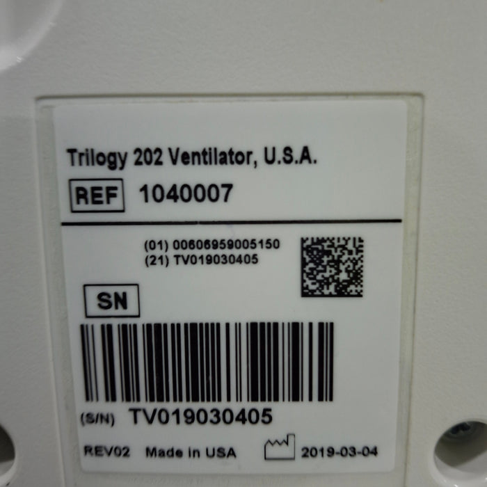 Respironics Trilogy 202 Ventilator
