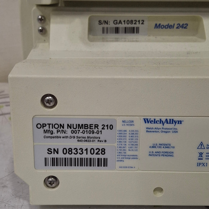 Welch Allyn Propaq CS 242 Vital Signs Monitor