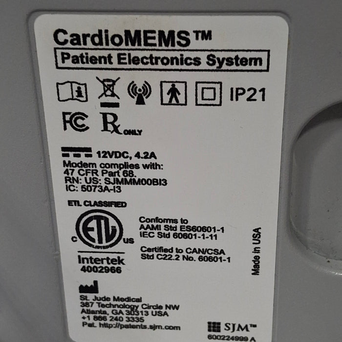 St. Jude Medical, Inc. CardioMEMS CM1100 Patient Electronics System
