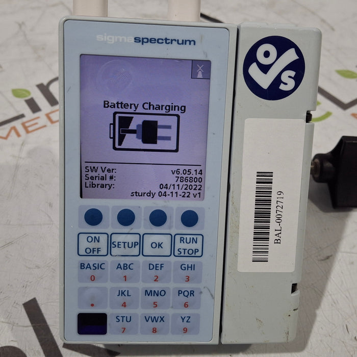 Baxter Sigma Spectrum 6.05.14 with A/B/G/N Battery Infusion Pump