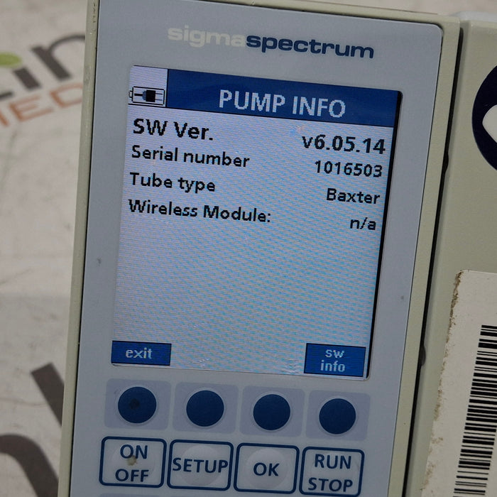 Baxter Sigma Spectrum 6.05.14 without Battery Infusion Pump