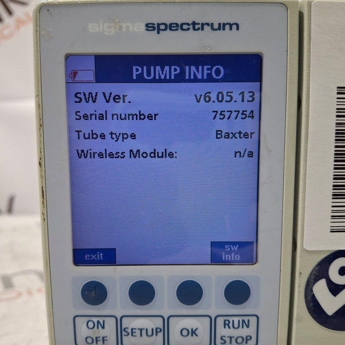 Baxter Baxter Sigma Spectrum 6.05.13 without Battery Infusion Pump Infusion Pump reLink Medical