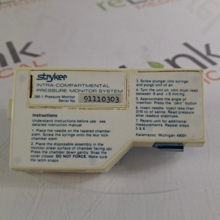 Stryker Stryker 295-1 Pressure Monitor Surgical Equipment reLink Medical