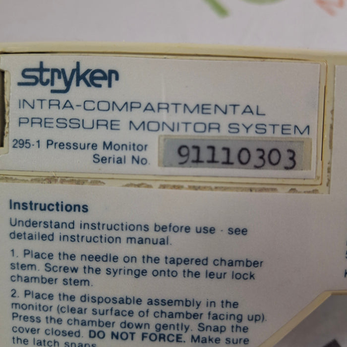 Stryker Stryker 295-1 Pressure Monitor Surgical Equipment reLink Medical