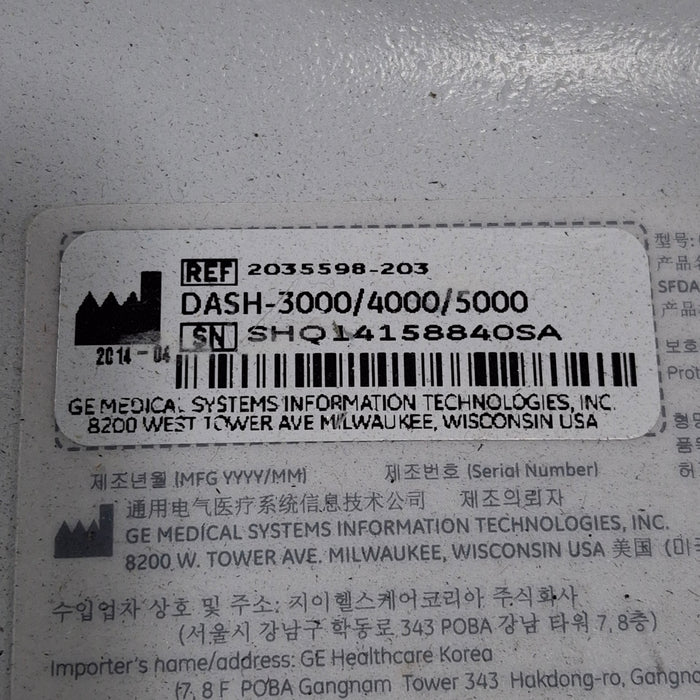 GE Healthcare GE Healthcare Dash 4000 - GE/Nellcor SpO2 Patient Monitor Patient Monitors reLink Medical