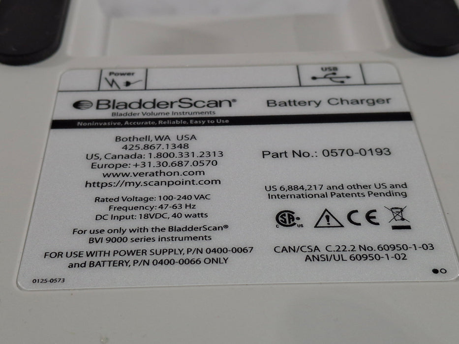 Verathon Medical, Inc Verathon Medical, Inc BladderScan 0570-0193 Battery Charger Surgical Equipment reLink Medical