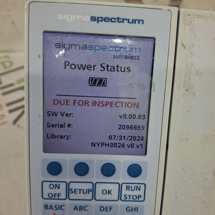 Baxter Sigma Spectrum 8.00.03 w/o Battery Infusion Pump