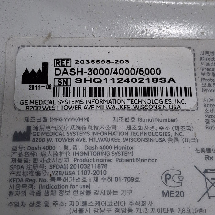 GE Healthcare GE Healthcare Dash 4000 - GE/Nellcor SpO2 Patient Monitor Patient Monitors reLink Medical