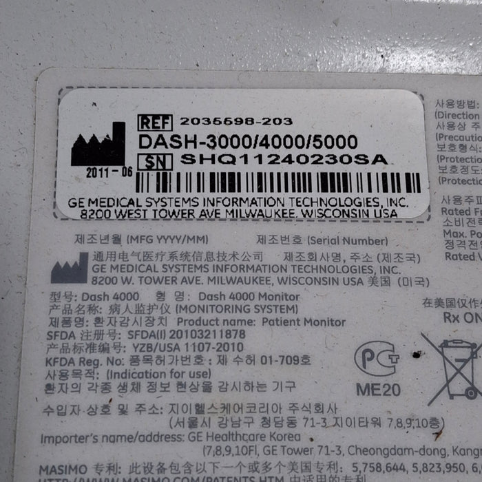 GE Healthcare GE Healthcare Dash 4000 - GE/Nellcor SpO2 Patient Monitor Patient Monitors reLink Medical