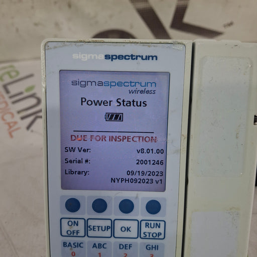 Baxter Baxter Sigma Spectrum 8.01.00 w/o Battery Infusion Pump Infusion Pump reLink Medical