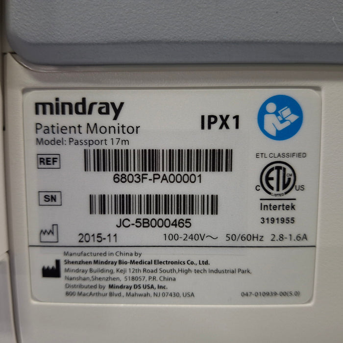 Mindray Passport 17M Patient Monitor