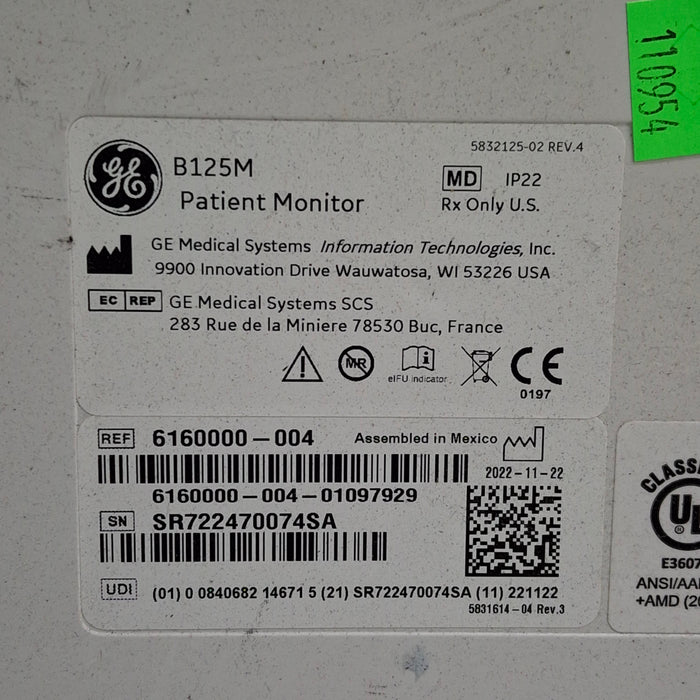 GE Healthcare GE Healthcare B125M Patient Monitor Patient Monitors reLink Medical