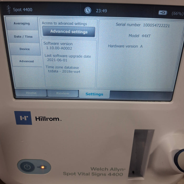 Welch Allyn Spot 4400 Vital Signs Monitor
