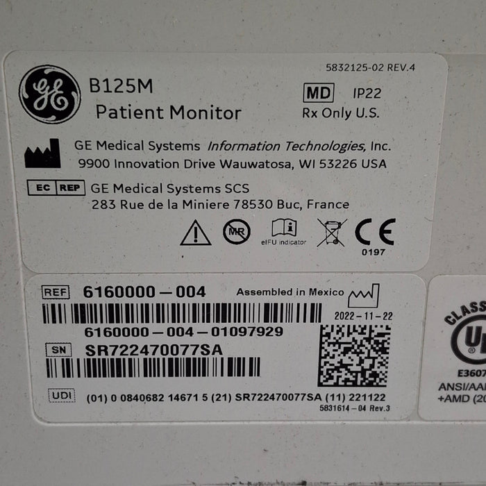 GE Healthcare GE Healthcare B125M Patient Monitor Patient Monitors reLink Medical