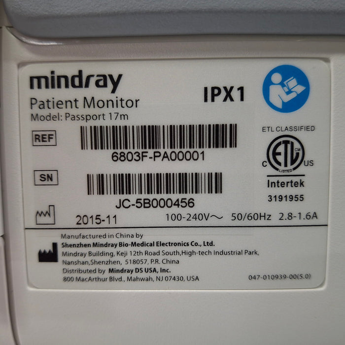 Mindray Passport 17M Patient Monitor
