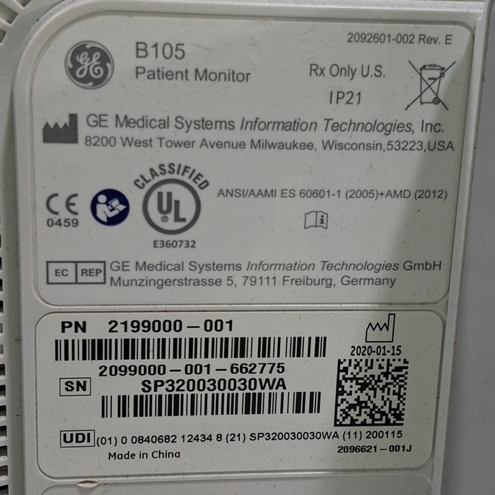 GE Healthcare B105 Patient Monitor