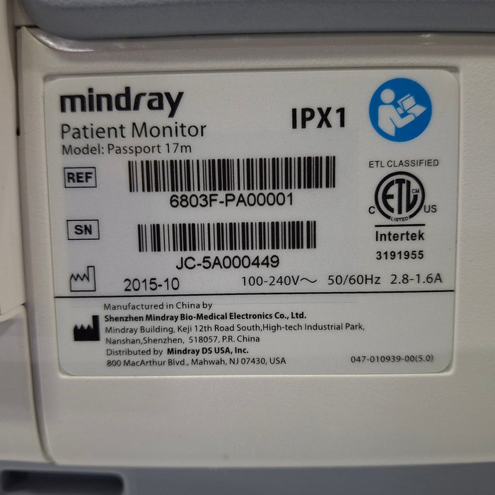 Mindray Passport 17M Patient Monitor