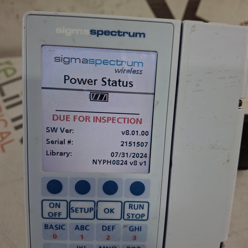 Baxter Baxter Sigma Spectrum 8.01.00 w/o Battery Infusion Pump Infusion Pump reLink Medical