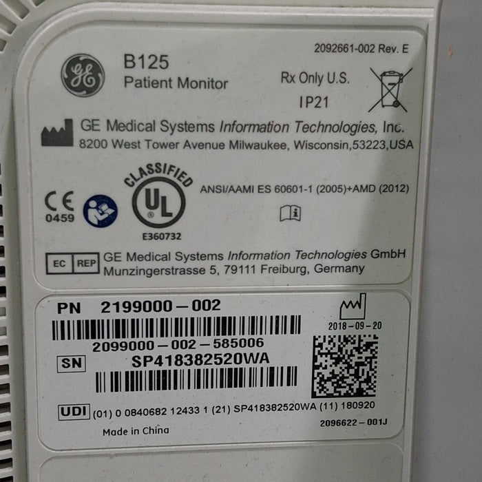 GE Healthcare GE Healthcare B125 Patient Monitor Patient Monitors reLink Medical