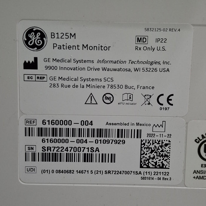 GE Healthcare GE Healthcare B125M Patient Monitor Patient Monitors reLink Medical