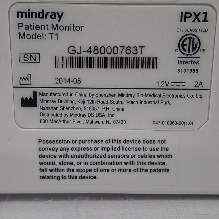 Mindray T1 Transport Monitor
