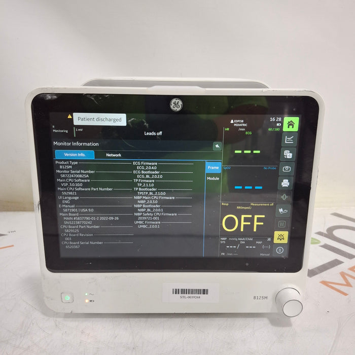 GE Healthcare GE Healthcare B125M Patient Monitor Patient Monitors reLink Medical
