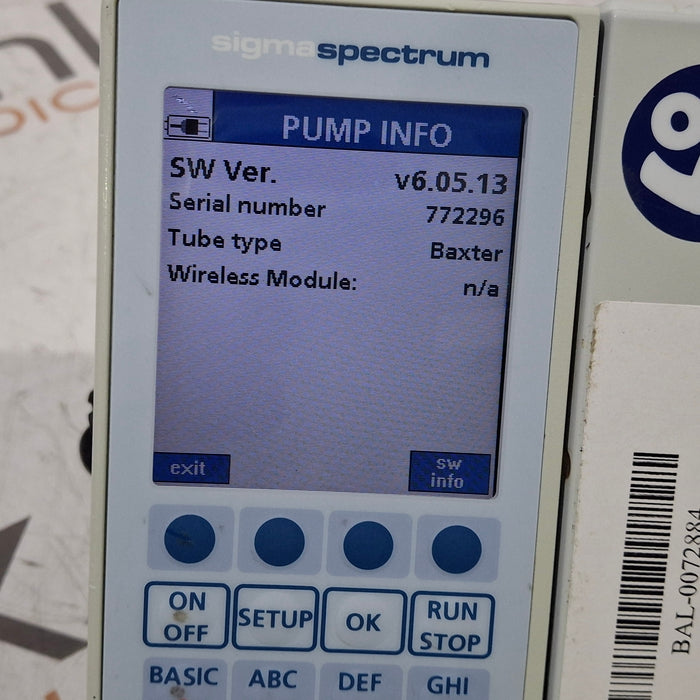 Baxter Baxter Sigma Spectrum 6.05.13 without Battery Infusion Pump Infusion Pump reLink Medical