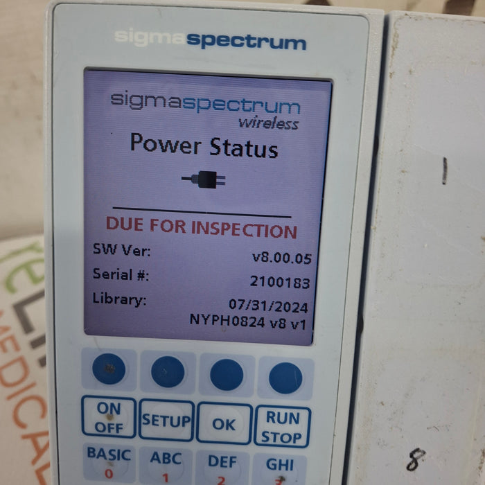 Baxter Sigma Spectrum 8.00.05 w/o Battery Infusion Pump