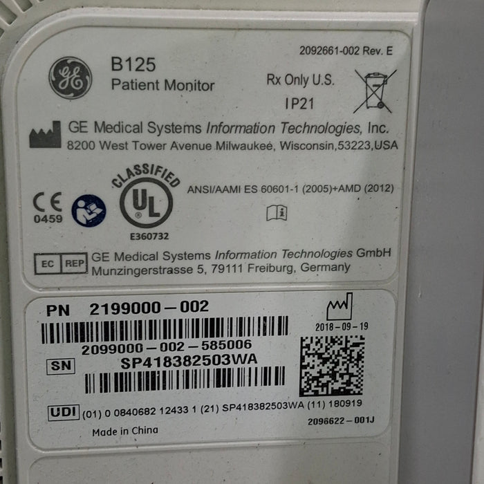 GE Healthcare GE Healthcare B125 Patient Monitor Patient Monitors reLink Medical