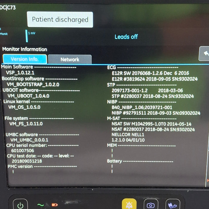 GE Healthcare B125 Patient Monitor