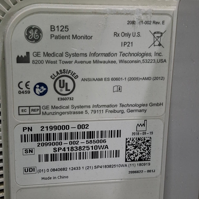 GE Healthcare GE Healthcare B125 Patient Monitor Patient Monitors reLink Medical