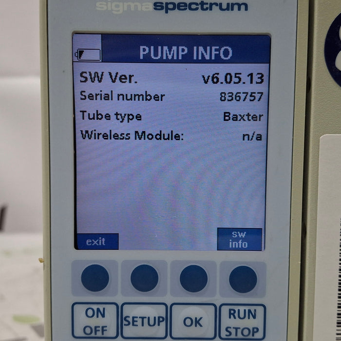 Baxter Baxter Sigma Spectrum 6.05.13 with A/B/G/N Battery Infusion Pump Infusion Pump reLink Medical