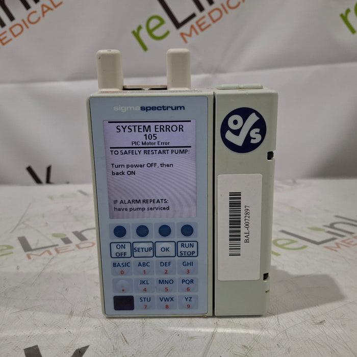 Baxter Baxter Sigma Spectrum 6.05.13 with A/B/G/N Battery Infusion Pump Infusion Pump reLink Medical