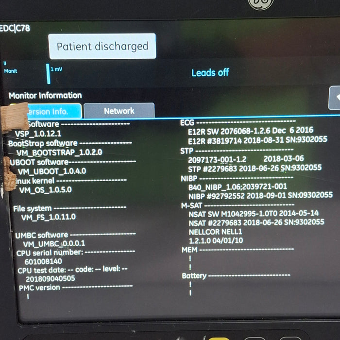 GE Healthcare B125 Patient Monitor